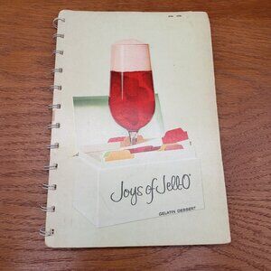 1963 Joys of Jell-O Cookbook Spiral Bound 1st Printing Vintage MCM Color Recipes